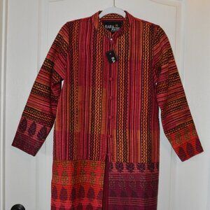 Rara Avis Long Line Aplef Mixed Print Quilted Jacket size XS